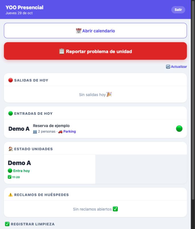 Vista de registro de limpieza